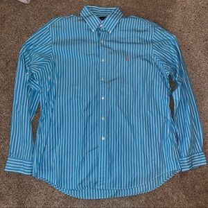 Ralph Lauren Blue Striped Button-Down Shirt